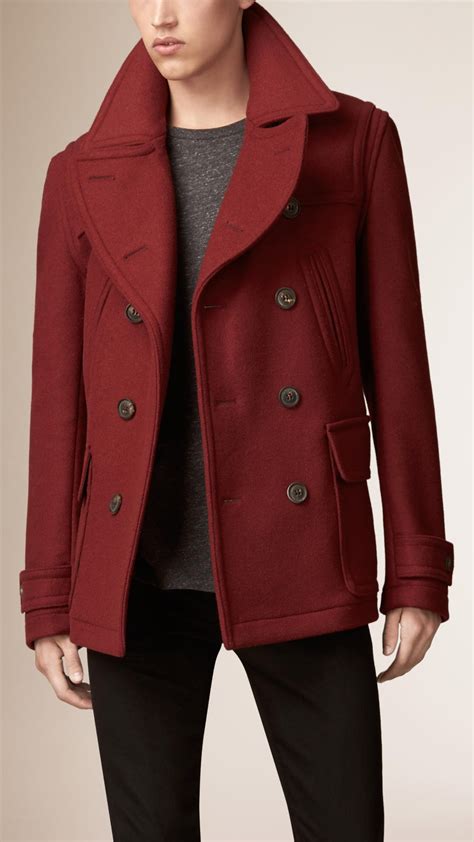 burberry pea coat vintage mens canada|Burberry pea coat men's sale.